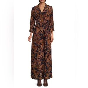 L'AGENCE Cameron Paisley Silk Maxi Dress